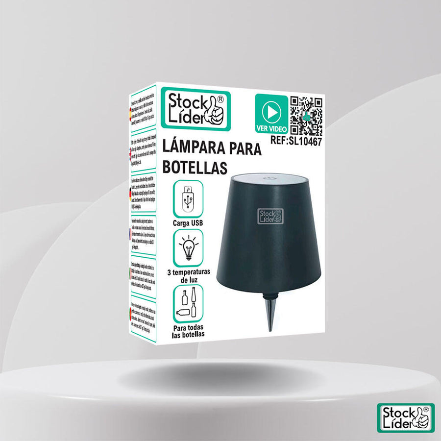 Lámpara para botellas recargable táctil