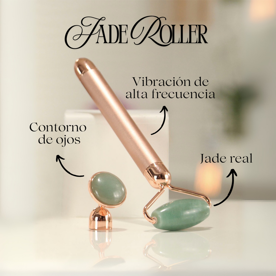 Rodillo facial de jade vibratorio