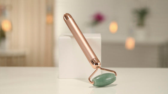 Rodillo facial de jade vibratorio
