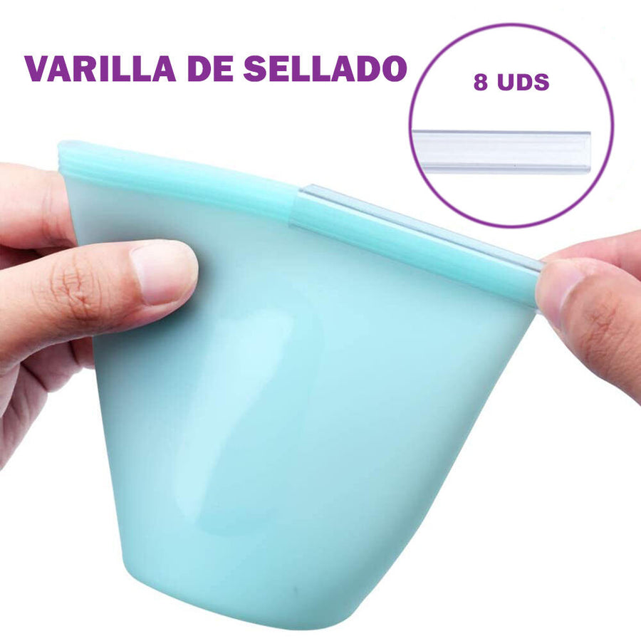Bolsas de silicona reutilizables para alimentos
