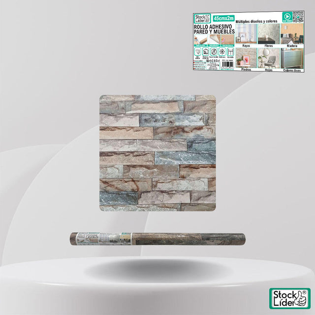 Rollo adhesivo pared y muebles 45x2m