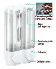 Dispensador de jabón doble de pared