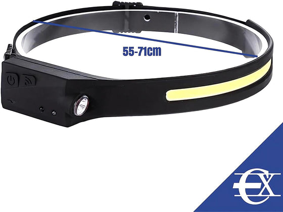 Linterna frontal con sensor recargable