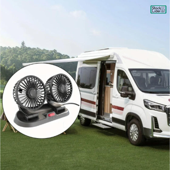 Ventilador doble 12V silencioso para coche
