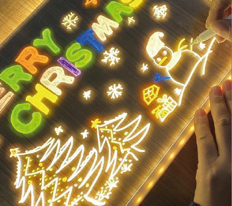 Pizarra con luz LED 15x15 para dibujar