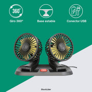 Ventilador doble 12V silencioso para coche