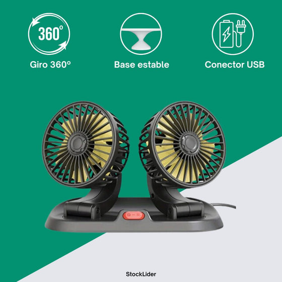 Ventilador doble 12V silencioso para coche