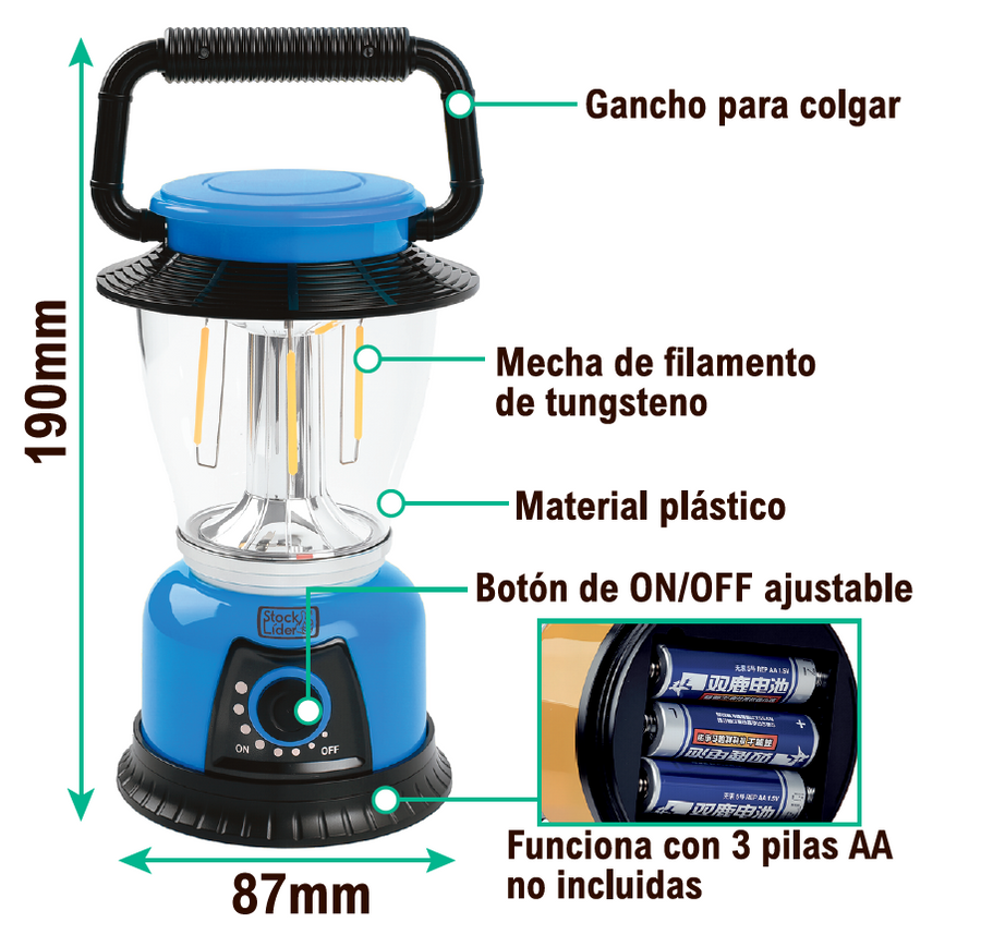 Lámpara camping portátil regulable