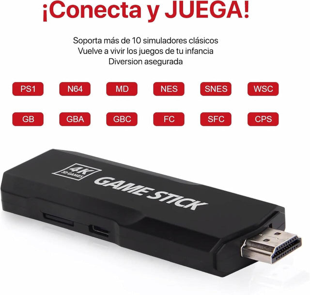 Game Stick 4K retro HDMI con 2 mandos