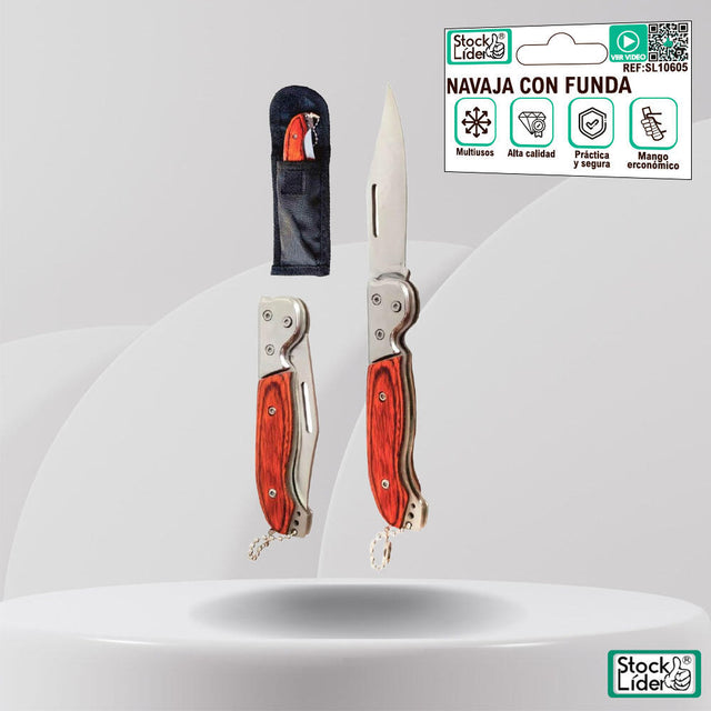 Navaja con funda compacta y resistente