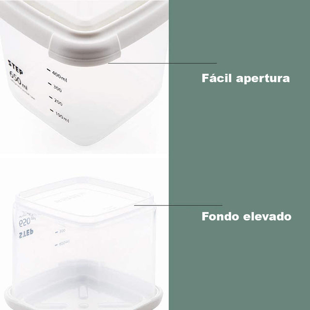 Recipientes set 4 unidades apilables