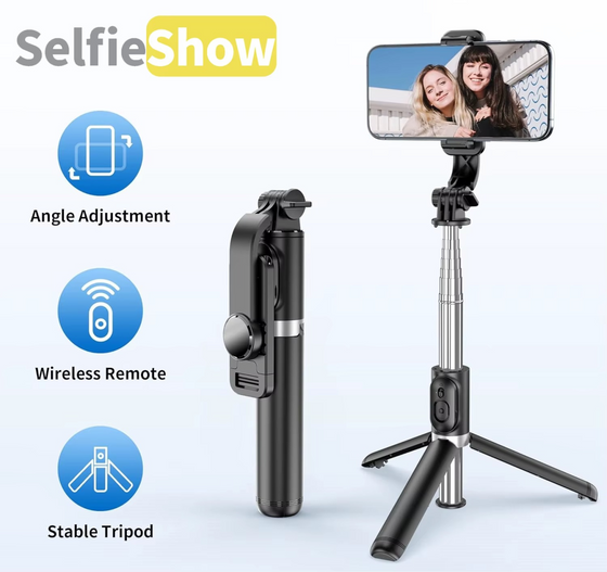 Palo selfie extensible con trípode Q02