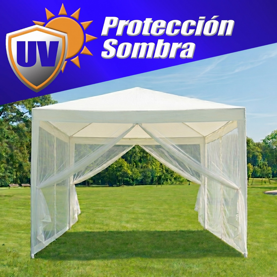 Carpa con mosquitera 360º para jardín