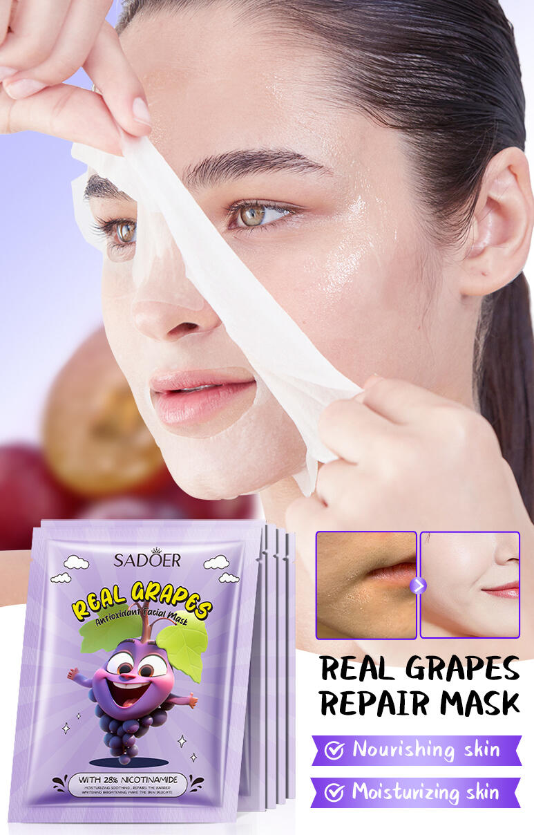 Mascarilla facial hidratante de uva