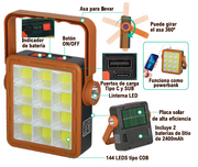 Lámpara solar multifunción portátil