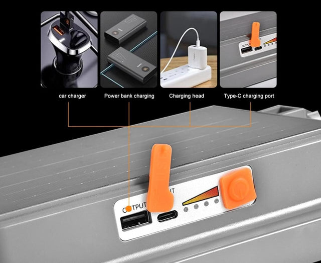 Foco LED solar portátil y recargable