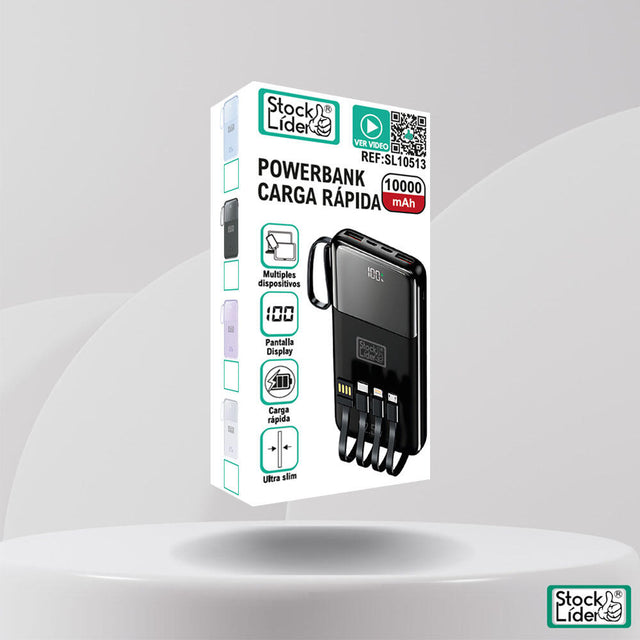 Powerbank carga rápida 10000mAh compacta