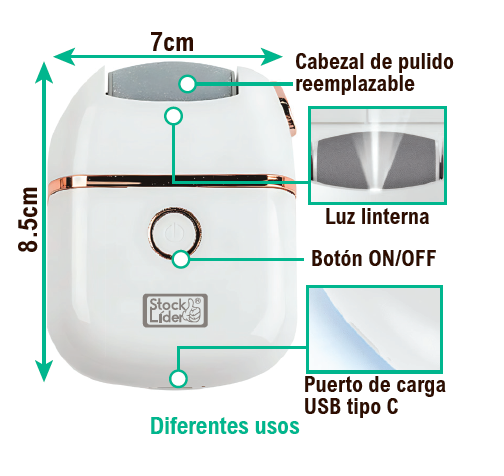 Lima eléctrica de pedicura para pies suaves