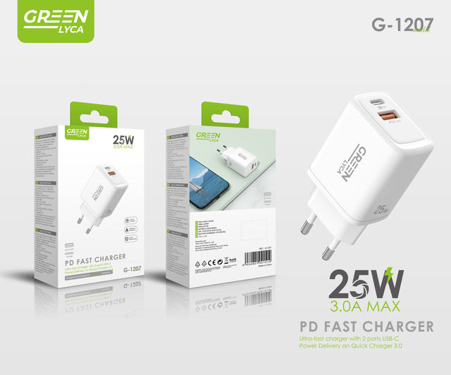 Cargador 25W PD USB-C rápido