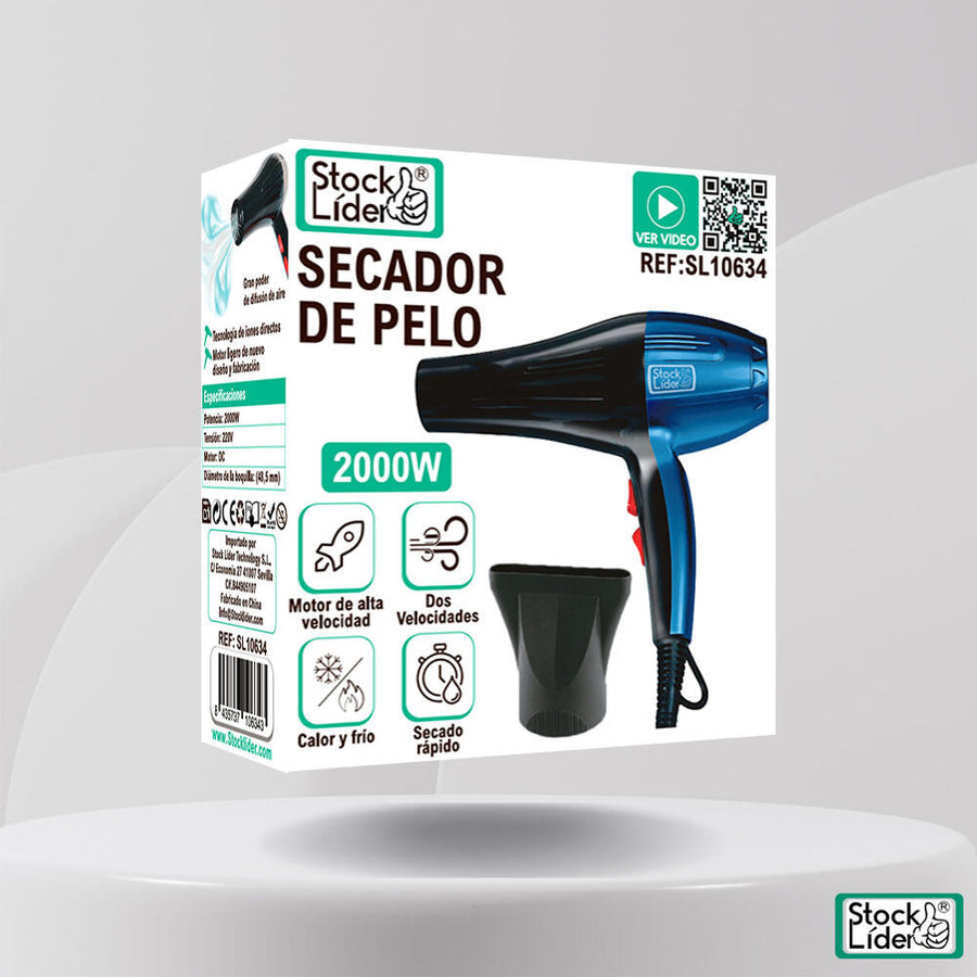 Secador de pelo iónico con difusor