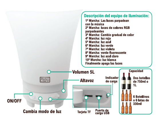 Cubitera de hielo con altavoz Bluetooth