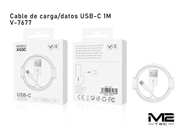 Cable USB-A a USB-C 3.0A 100cm