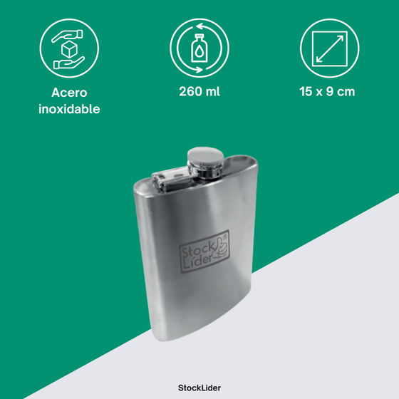 Petaca de acero inoxidable 260 ml