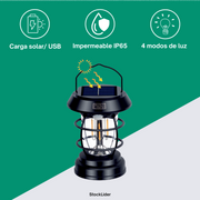 Lámpara solar de camping con sensor