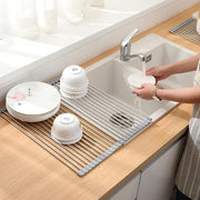 Escurridor de platos plegable acero inox
