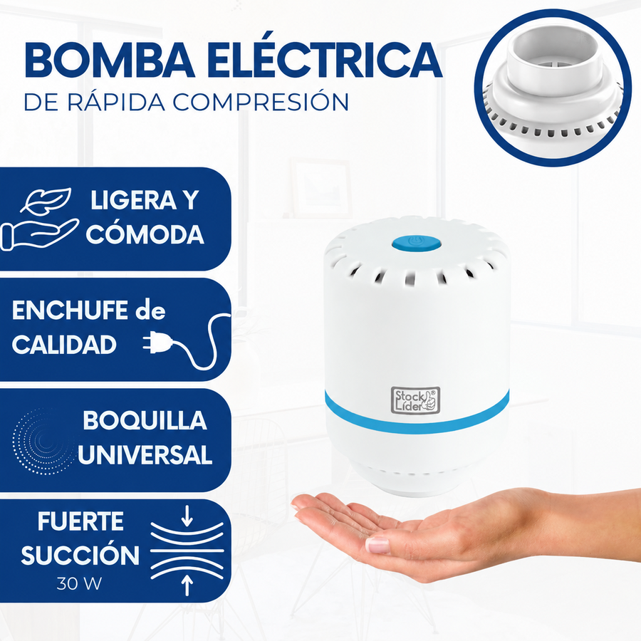 Bomba de vacío para bolsas de ropa