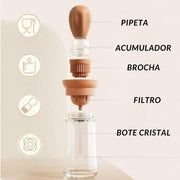 Bote aceite con brocha para cocina