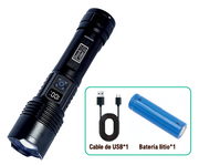Linterna potente LED recargable USB-C