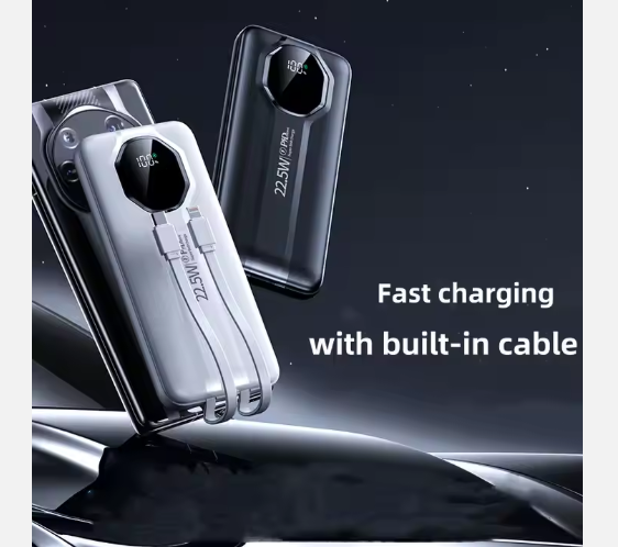Power Bank 10000 mAh con cables integrados
