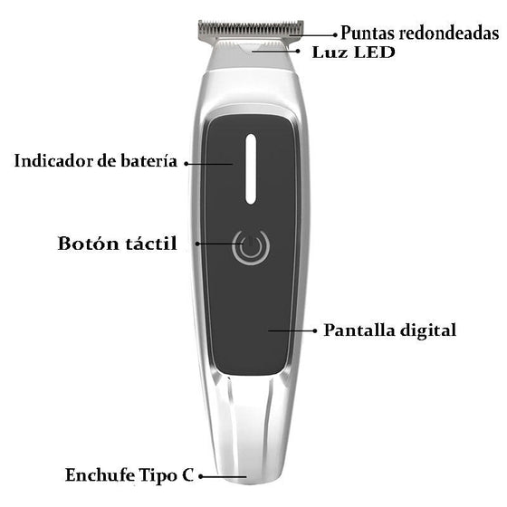 Cortapelo con pantalla digital USB