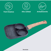 Sartén de 3 compartimentos antiadherente