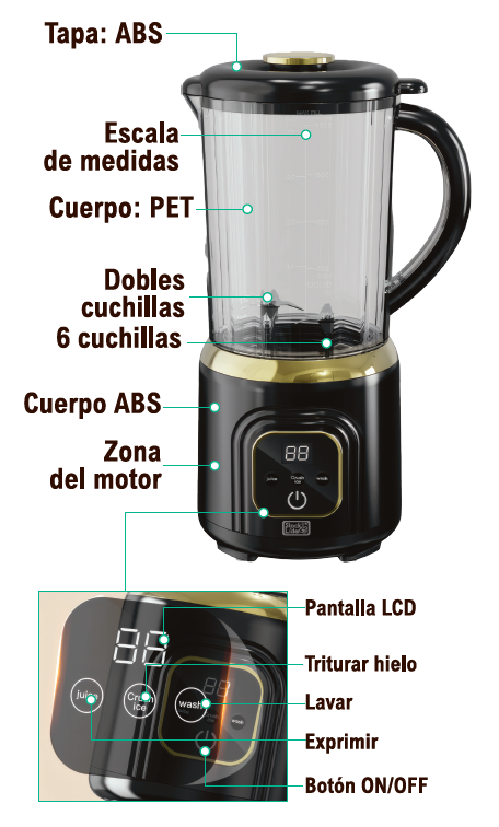 Batidora de vaso portátil USB recargable
