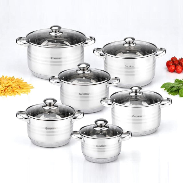 Batería de cocina acero inoxidable 12 piezas