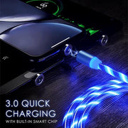 Cable USB con luz imán 3 en 1