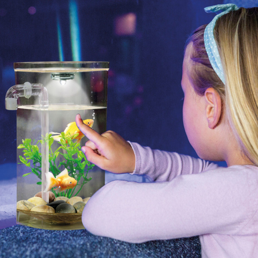 Acuario con limpieza integrada y LED