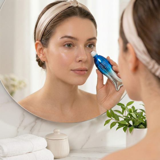 Serum retinol anti ojeras con gua sha