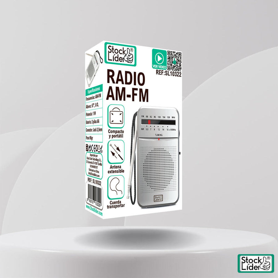 Radio AM FM portátil con jack 3,5 mm