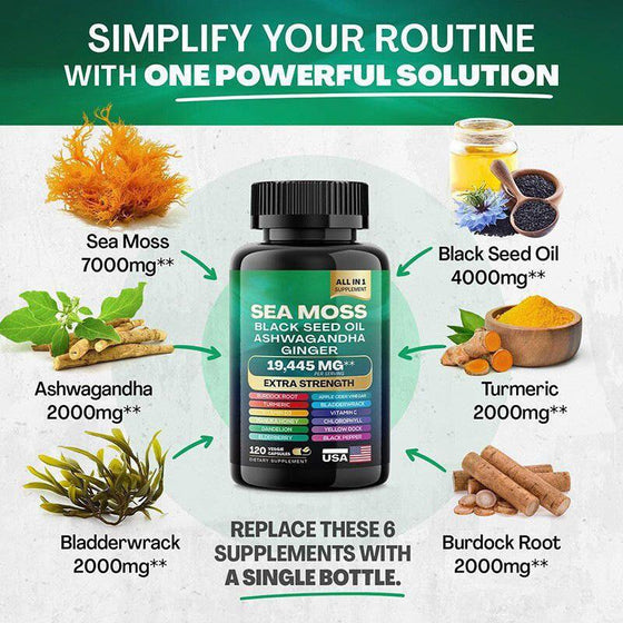Sea Moss Black Seed Ashwagandha natural
