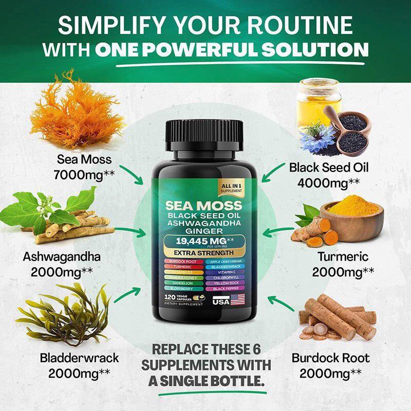 Sea Moss Black Seed Ashwagandha natural